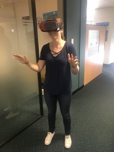 Zoe tries a Virtual Reality tour of St Ives Carine