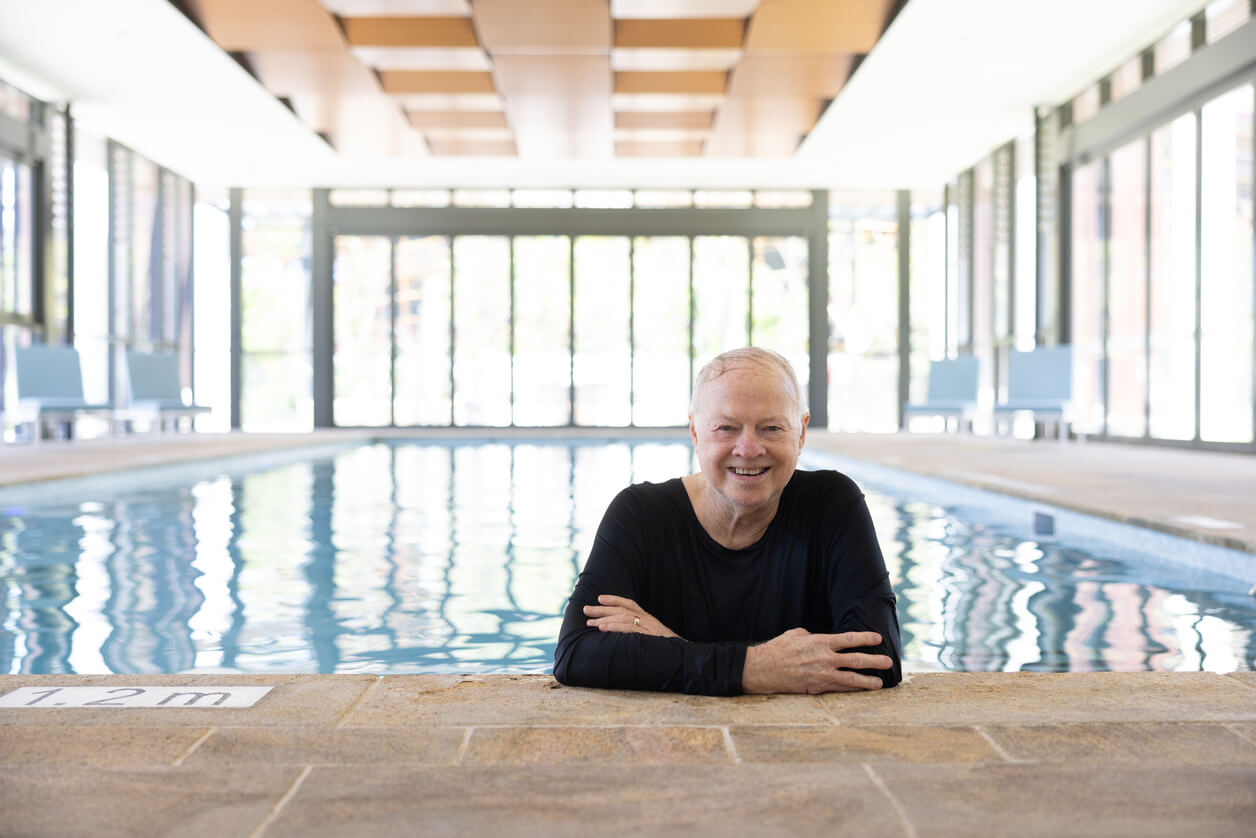 Man in swimming pool